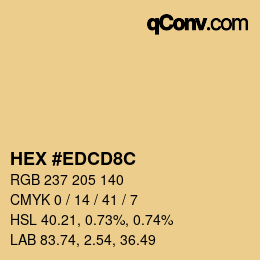 カラーコード: HEX #EDCD8C | qconv.com