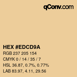 Color code: HEX #EDCD9A | qconv.com