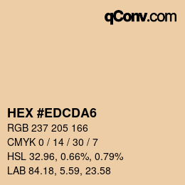Farbcode: HEX #EDCDA6 | qconv.com