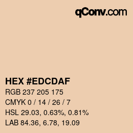 カラーコード: HEX #EDCDAF | qconv.com