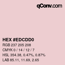 カラーコード: HEX #EDCDD0 | qconv.com