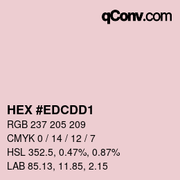 Color code: HEX #EDCDD1 | qconv.com