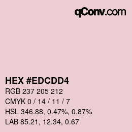 カラーコード: HEX #EDCDD4 | qconv.com