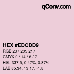 Color code: HEX #EDCDD9 | qconv.com
