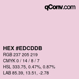 Color code: HEX #EDCDDB | qconv.com