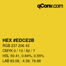 Color code: HEX #EDCE2B | qconv.com