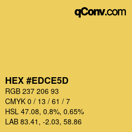 Color code: HEX #EDCE5D | qconv.com