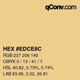 Color code: HEX #EDCE8C | qconv.com