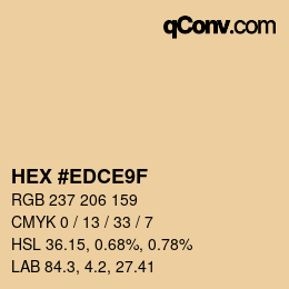 Color code: HEX #EDCE9F | qconv.com