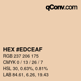 カラーコード: HEX #EDCEAF | qconv.com