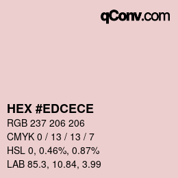 Color code: HEX #EDCECE | qconv.com