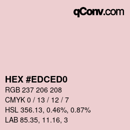 Color code: HEX #EDCED0 | qconv.com