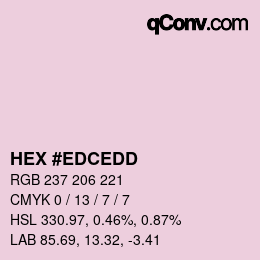 Color code: HEX #EDCEDD | qconv.com