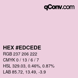 Color code: HEX #EDCEDE | qconv.com