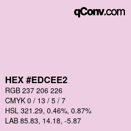 カラーコード: HEX #EDCEE2 | qconv.com