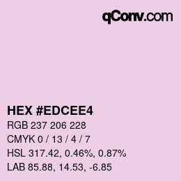 Color code: HEX #EDCEE4 | qconv.com