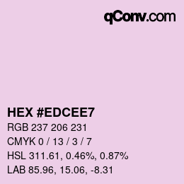 カラーコード: HEX #EDCEE7 | qconv.com