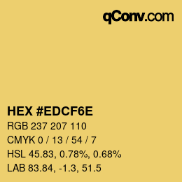 Color code: HEX #EDCF6E | qconv.com