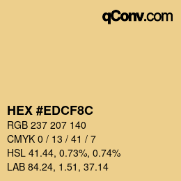 Color code: HEX #EDCF8C | qconv.com