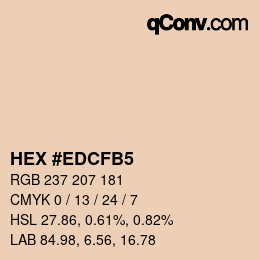 颜色代码: HEX #EDCFB5 | qconv.com