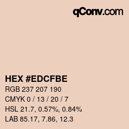 カラーコード: HEX #EDCFBE | qconv.com