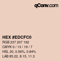 Color code: HEX #EDCFC0 | qconv.com