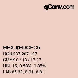 颜色代码: HEX #EDCFC5 | qconv.com