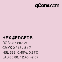 颜色代码: HEX #EDCFDB | qconv.com