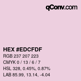 颜色代码: HEX #EDCFDF | qconv.com