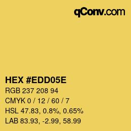 Color code: HEX #EDD05E | qconv.com