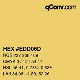 Color code: HEX #EDD06D | qconv.com