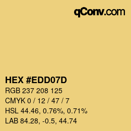 カラーコード: HEX #EDD07D | qconv.com
