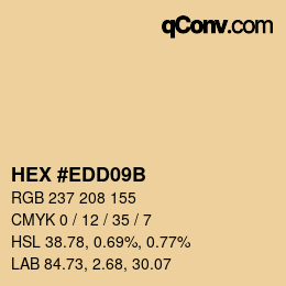 Color code: HEX #EDD09B | qconv.com