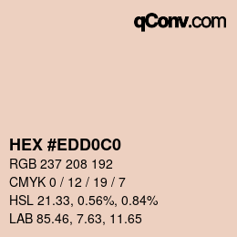 颜色代码: HEX #EDD0C0 | qconv.com