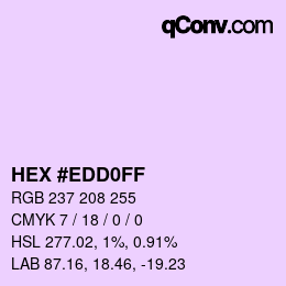 Color code: HEX #EDD0FF | qconv.com