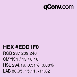 カラーコード: HEX #EDD1F0 | qconv.com