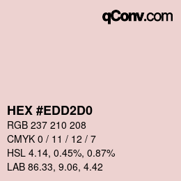 Color code: HEX #EDD2D0 | qconv.com