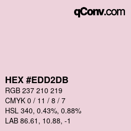 颜色代码: HEX #EDD2DB | qconv.com