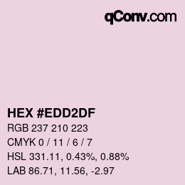 カラーコード: HEX #EDD2DF | qconv.com