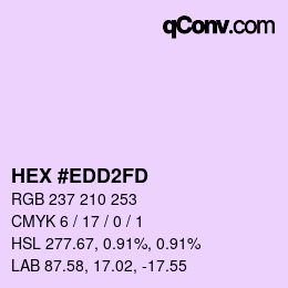 Color code: HEX #EDD2FD | qconv.com