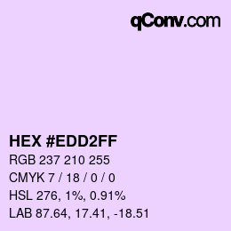 Color code: HEX #EDD2FF | qconv.com