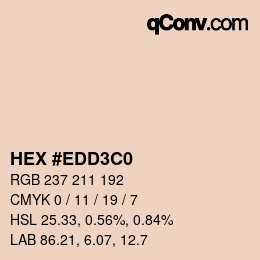 カラーコード: HEX #EDD3C0 | qconv.com