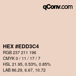 Color code: HEX #EDD3C4 | qconv.com