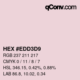 Color code: HEX #EDD3D9 | qconv.com