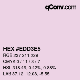 Code couleur: HEX #EDD3E5 | qconv.com