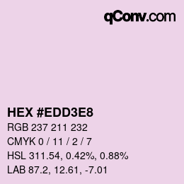 Color code: HEX #EDD3E8 | qconv.com