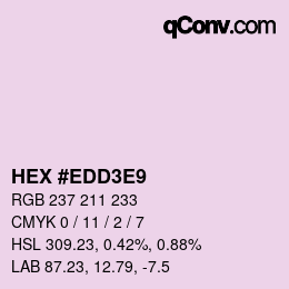 Color code: HEX #EDD3E9 | qconv.com