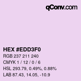 Color code: HEX #EDD3F0 | qconv.com