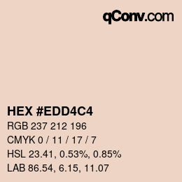 Color code: HEX #EDD4C4 | qconv.com