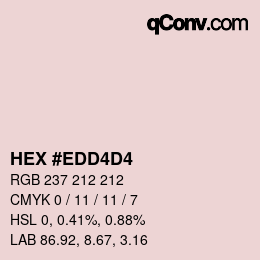 Color code: HEX #EDD4D4 | qconv.com